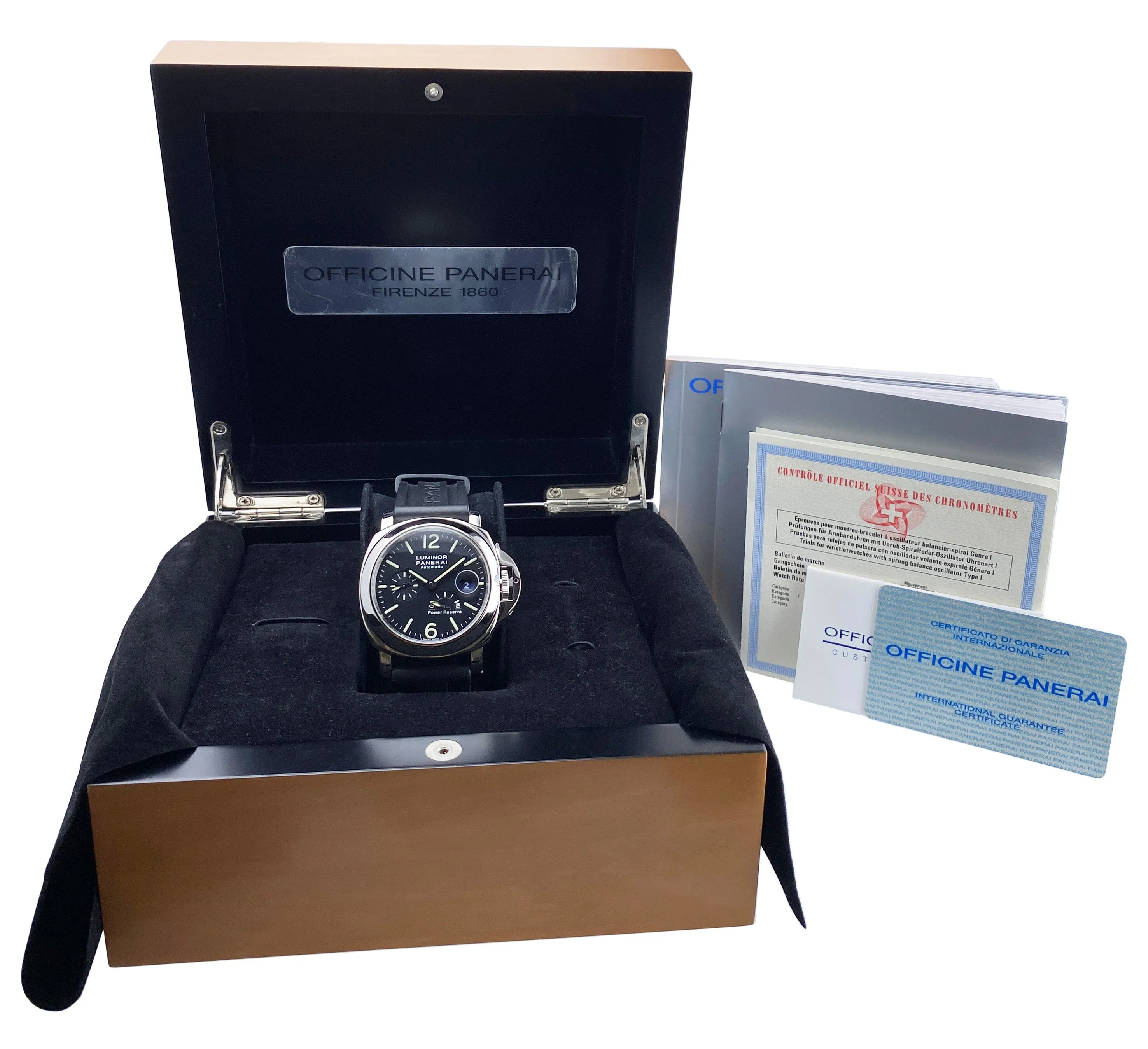 Panerai Luminor Power Reserve PAM00090 Mens Watch Box Papers