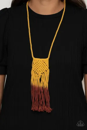 Paparazzi Accessories - Look At MACRAME Now - Yellow Necklace