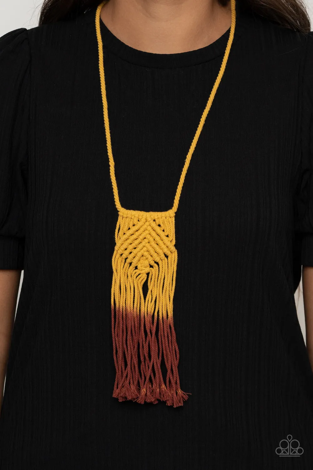 Paparazzi Accessories - Look At MACRAME Now - Yellow Necklace