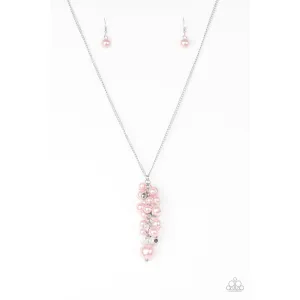 Paparazzi Ballroom Belle Pink Necklace & Earrings Set