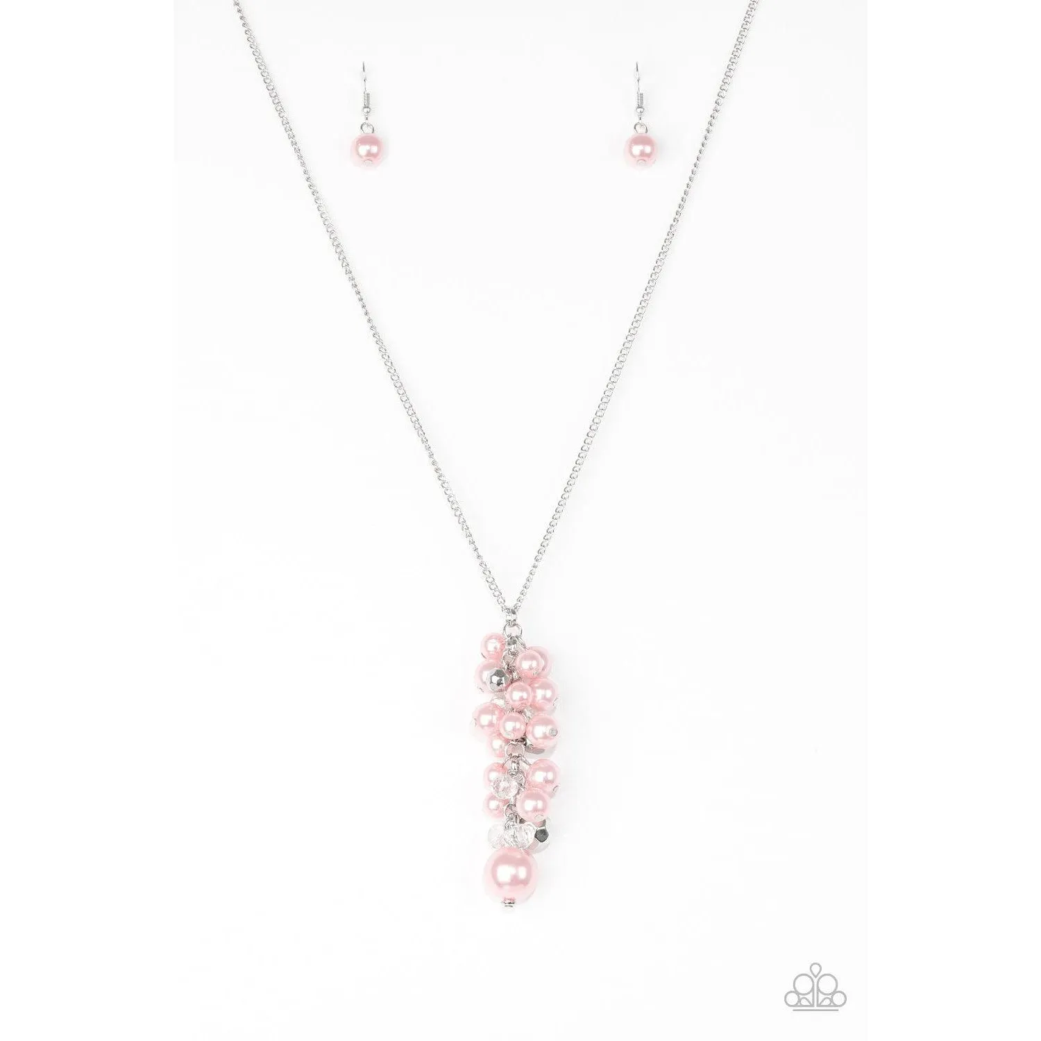 Paparazzi Ballroom Belle Pink Necklace & Earrings Set