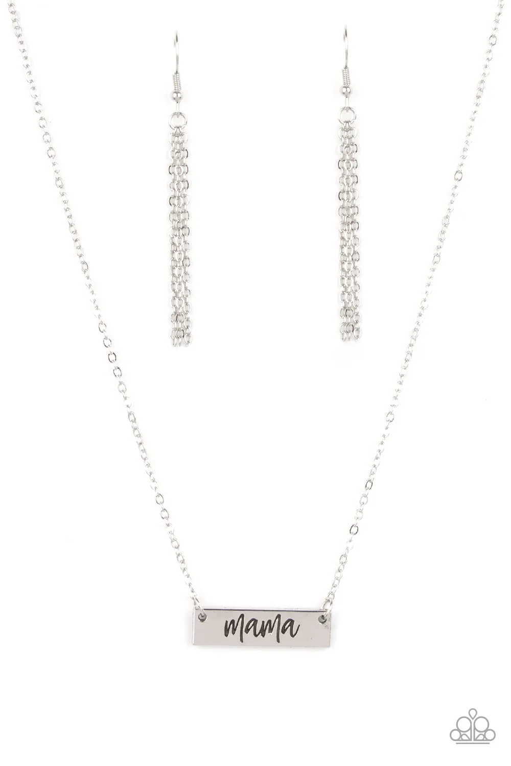 Paparazzi - Blessed Mama - Silver Bar Necklace