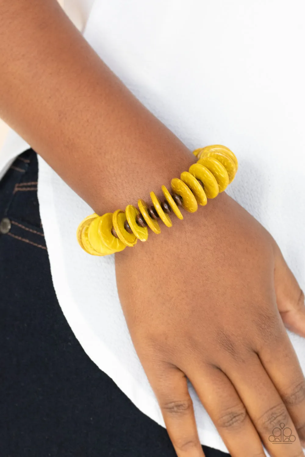 Paparazzi Caribbean Reefs - Yellow Bracelets