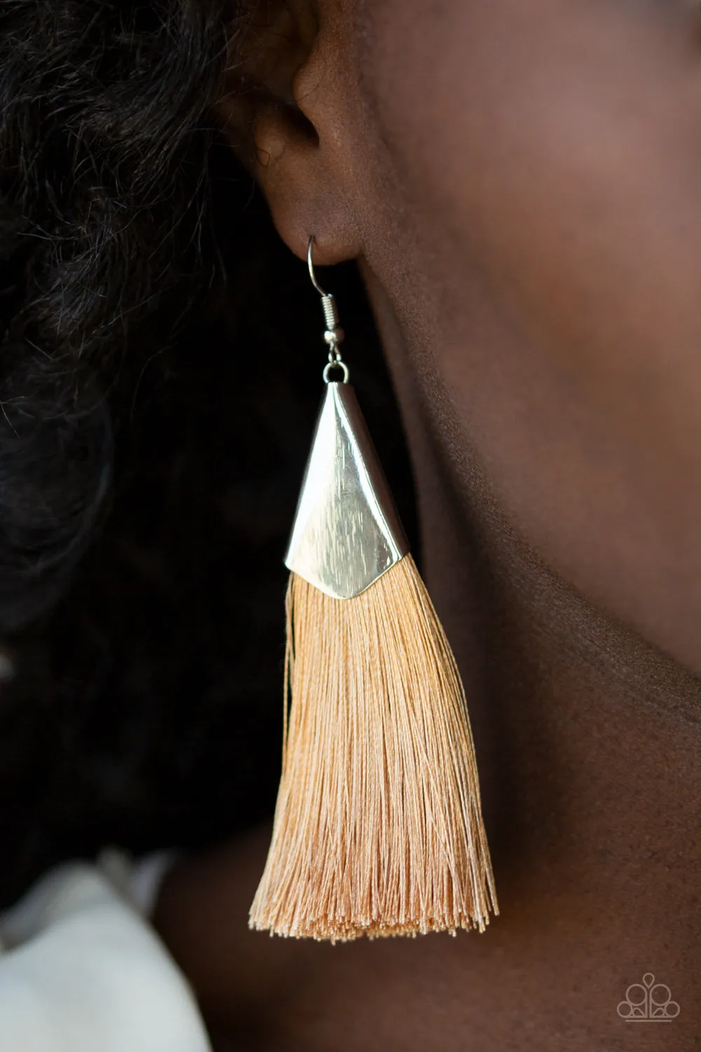 Paparazzi - In Full PLUME - Brown Tassel Earrings