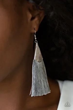 Paparazzi - In Full PLUME - Silver Earrings