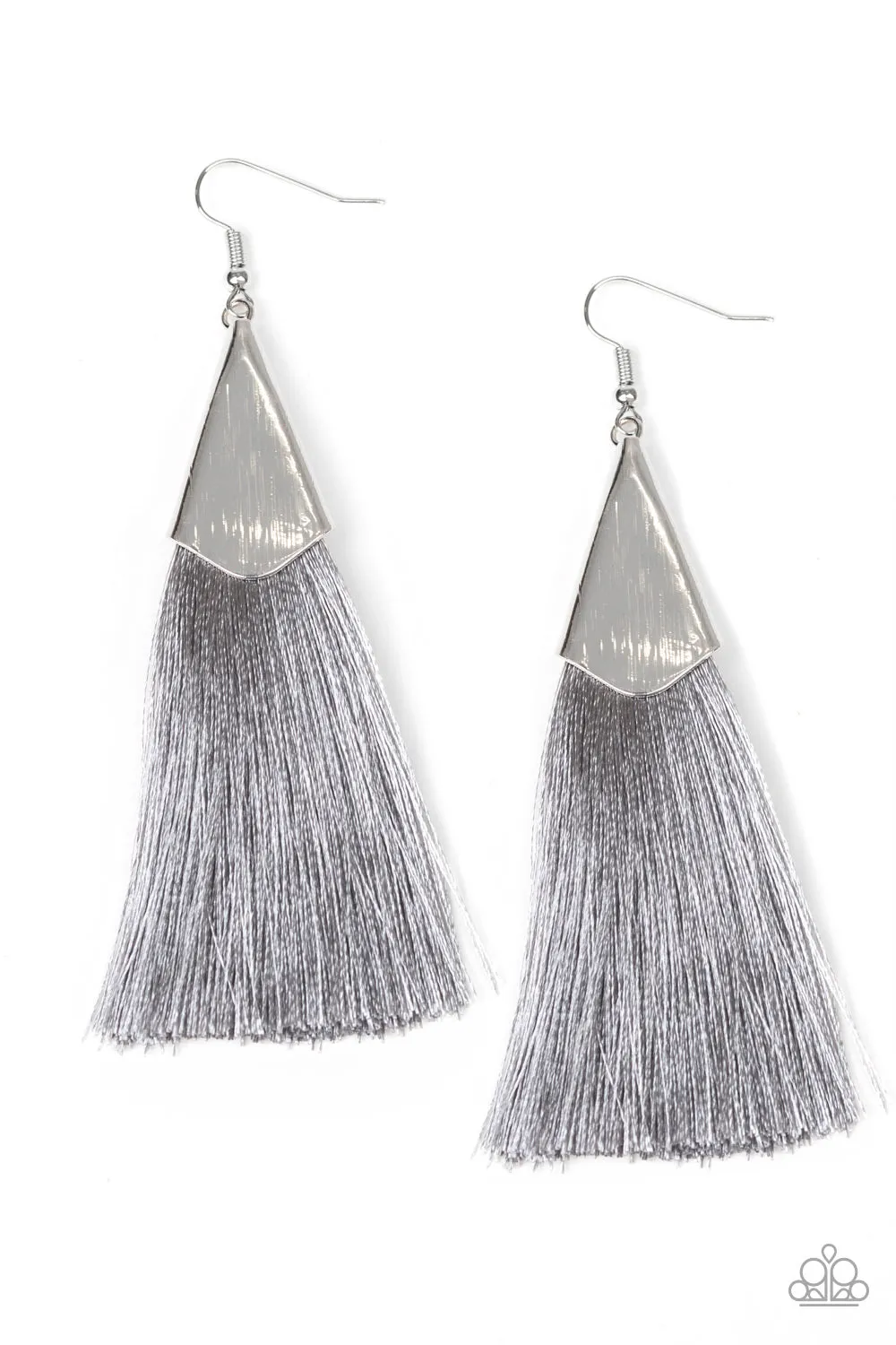 Paparazzi - In Full PLUME - Silver Earrings