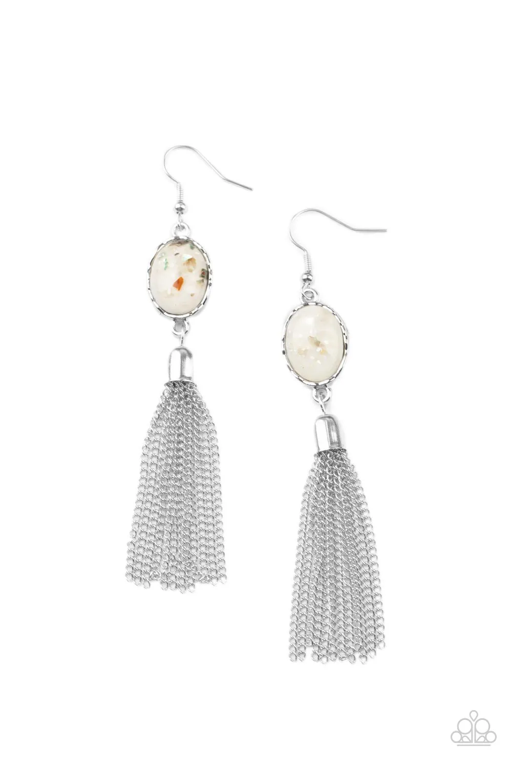 Paparazzi - Oceanic Opalescence - White Earrings
