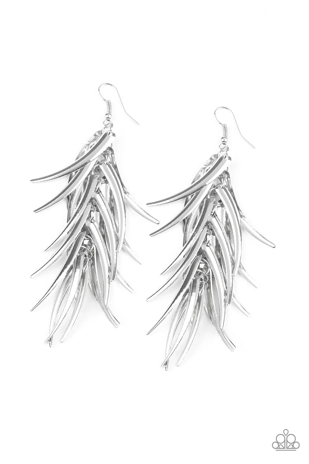 Paparazzi - Tassleled Talons - Silver Earrings