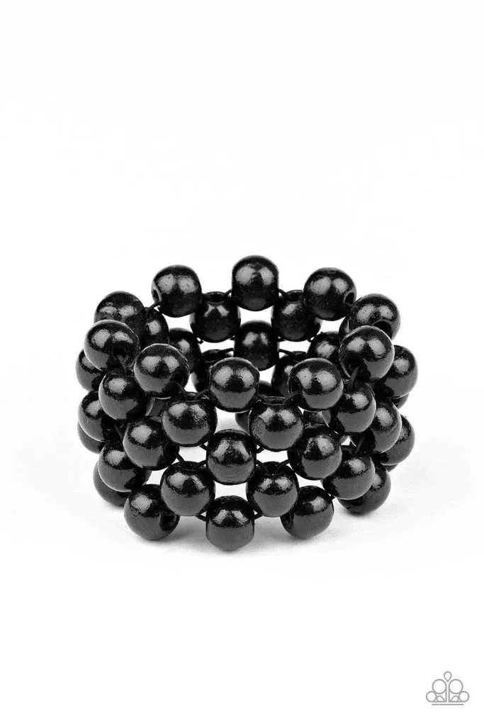 Paparazzi - Tiki Tropicana Black Wood Bracelet