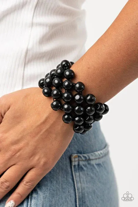 Paparazzi - Tiki Tropicana Black Wood Bracelet