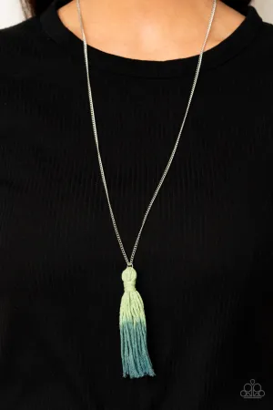 Paparazzi - Totally Tasseled - Green Necklace