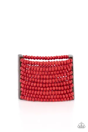 PAPARAZZI Waikiki Wonderland - Red BRACELETS