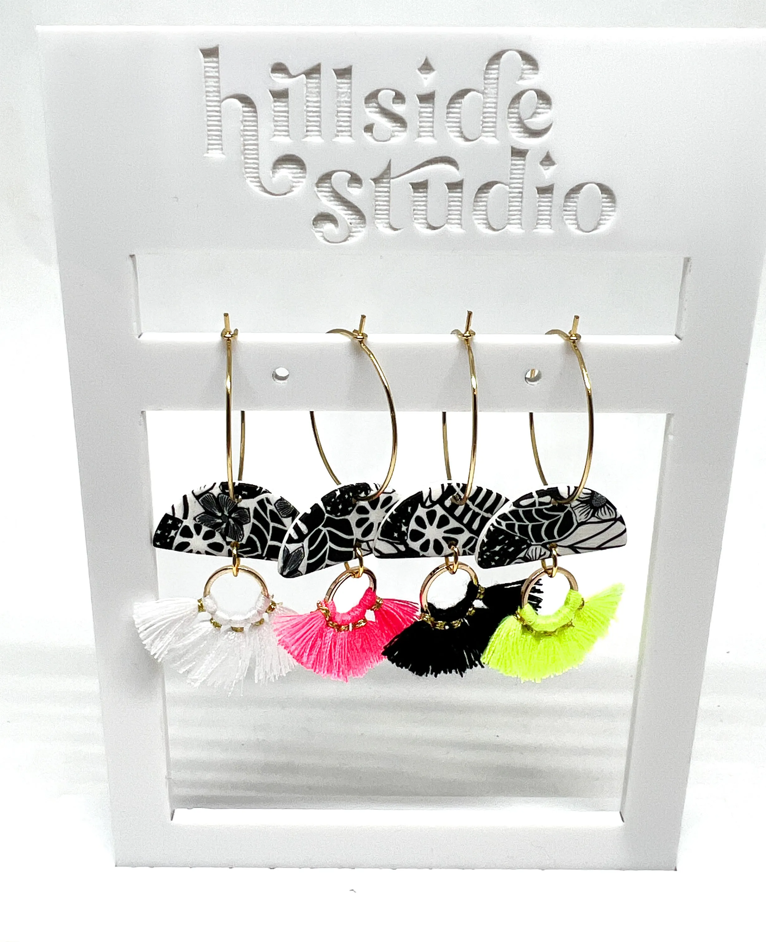 Parker Earrings - B&W Pattern Mix