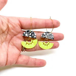 Parker Earrings - B&W Pattern Mix