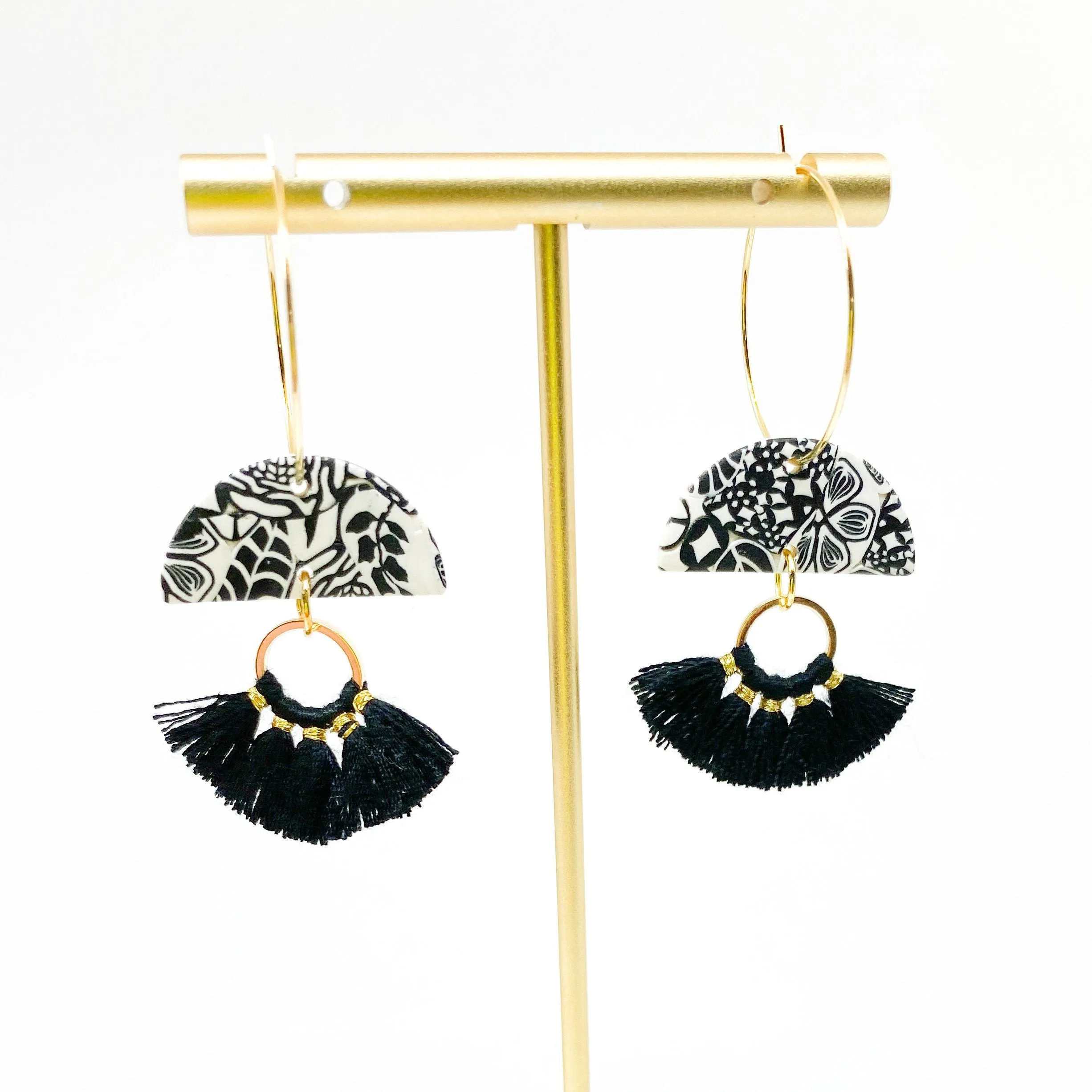 Parker Earrings - B&W Pattern Mix
