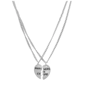 Partner in Crime Necklaces: Matching BFF Jewelry silver color