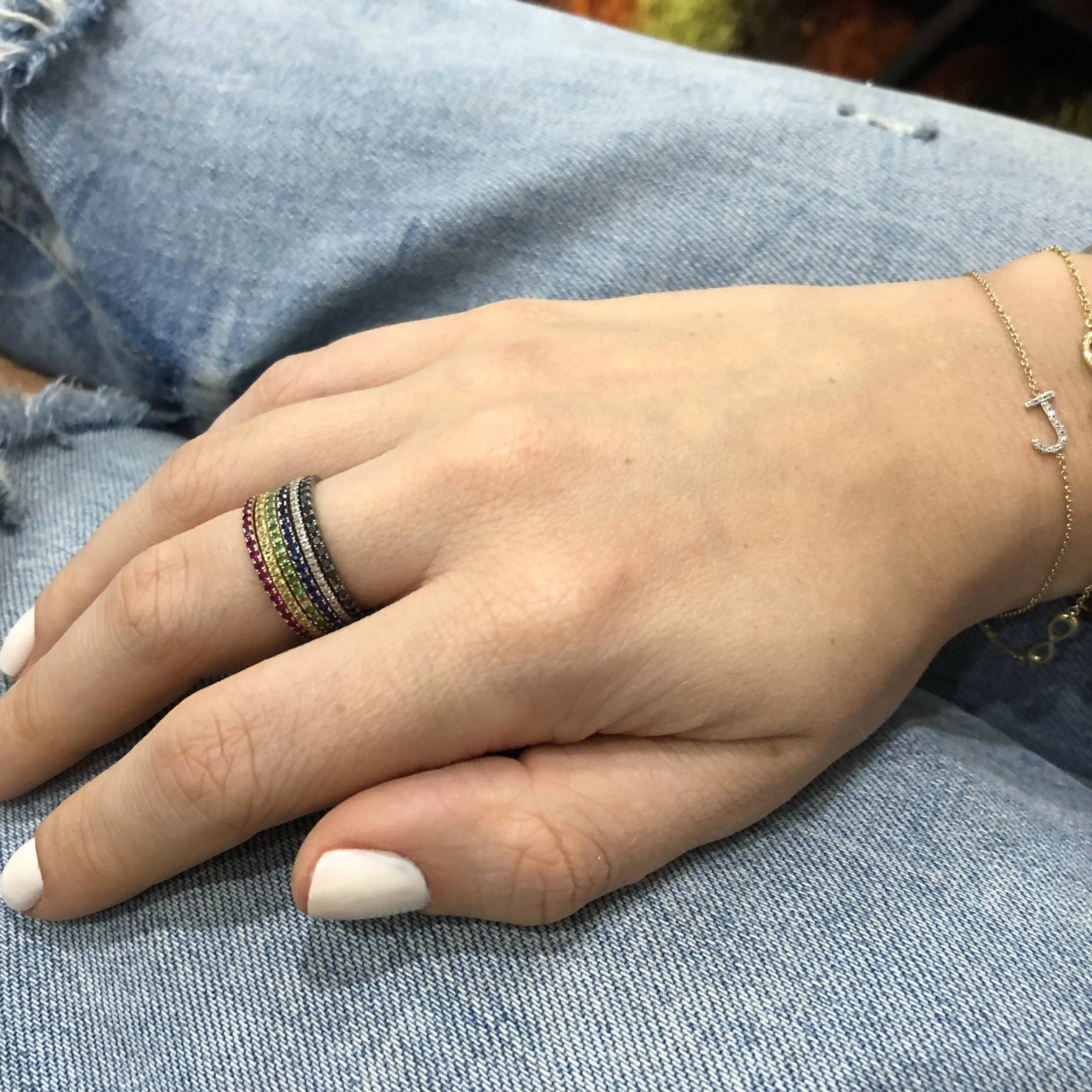 Pave Birthstone Eternity Band