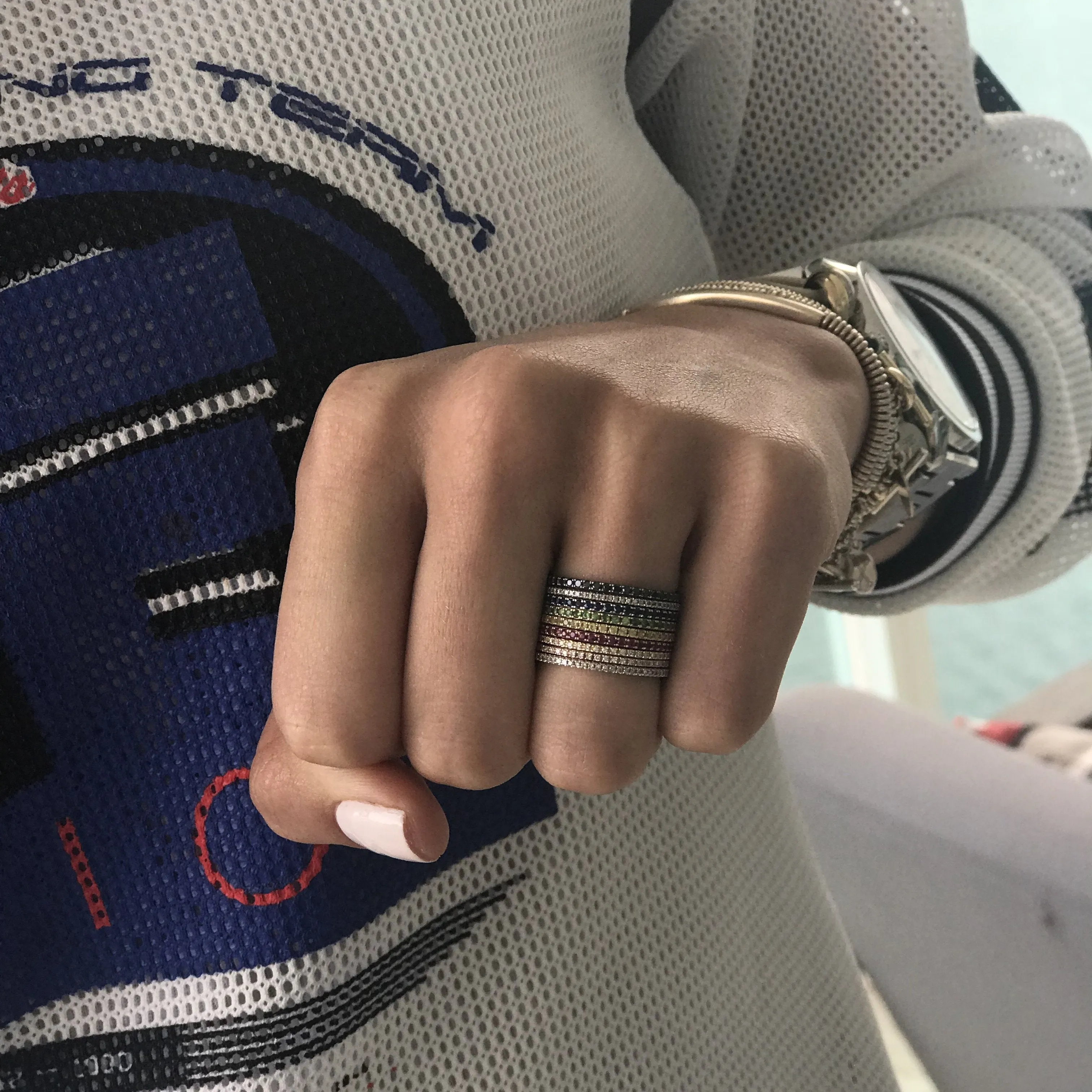 Pave Birthstone Eternity Band