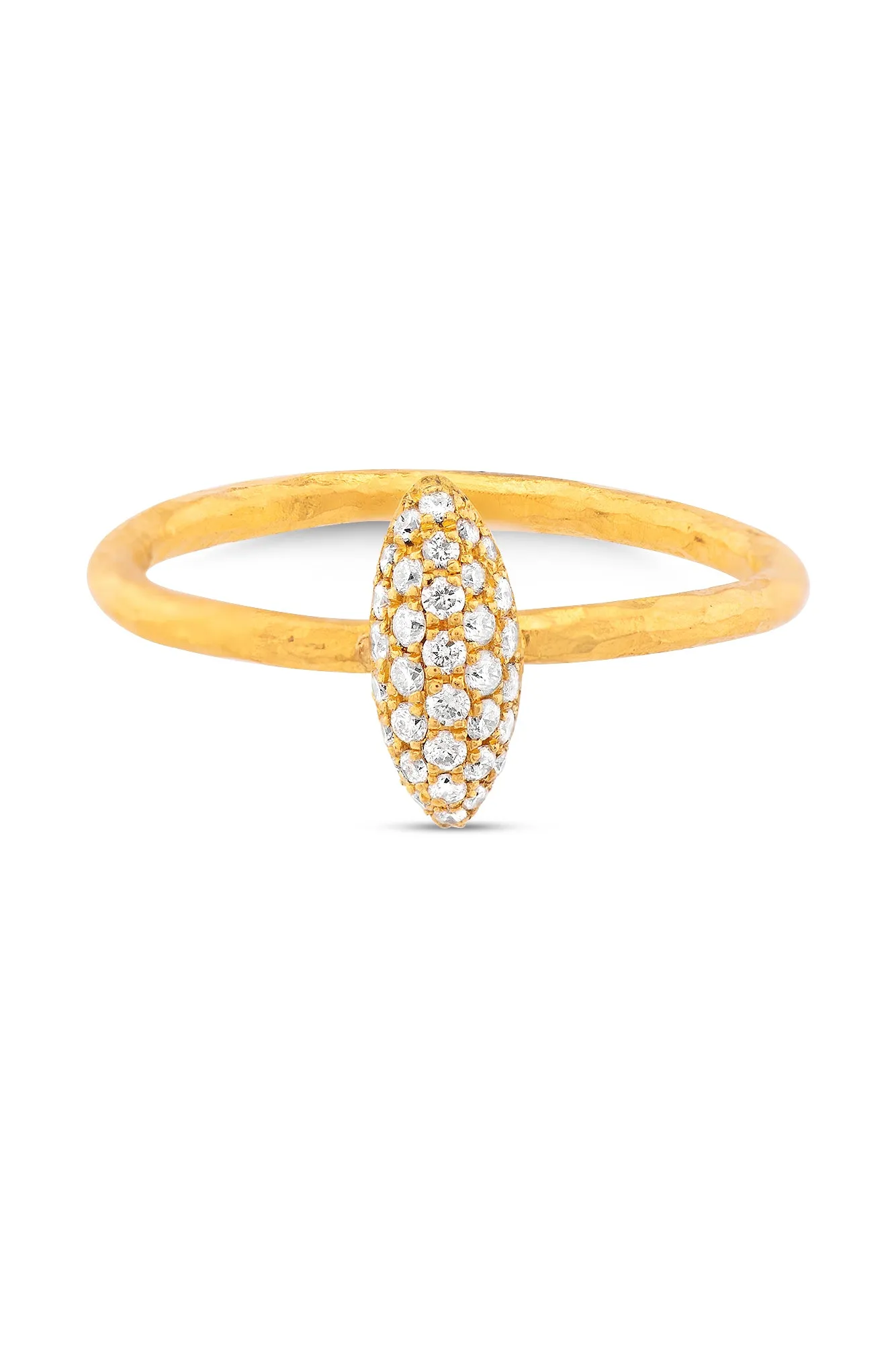 Pave Spear Shape Ring