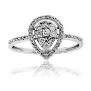 Pear Shaped Diamond Cluster Style Ring