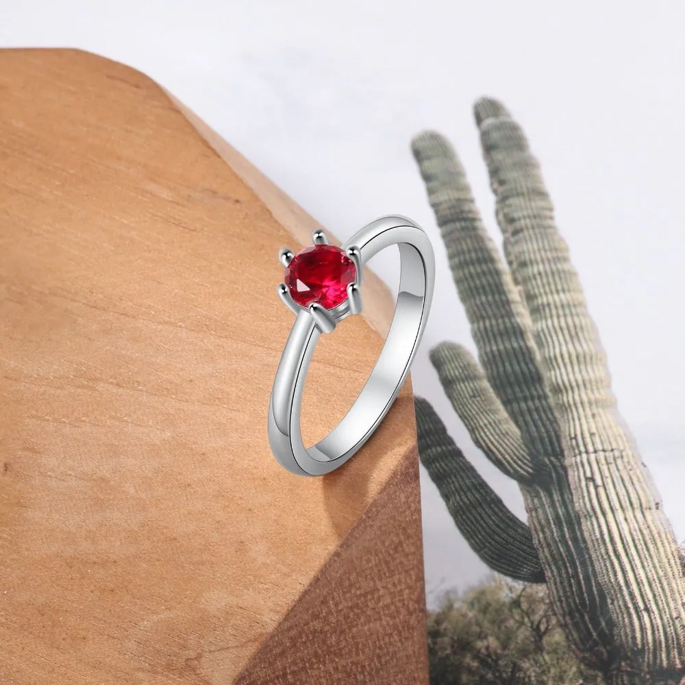 Personalized 1 Birthstone Rings For Women