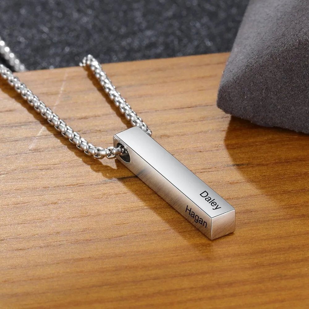 Personalized Engraving 4 Names Men Necklaces