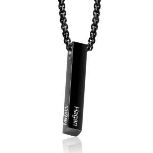 Personalized Engraving 4 Names Men Necklaces