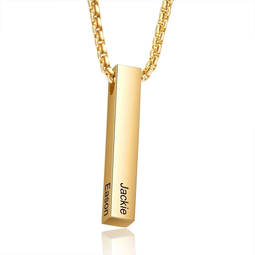 Personalized Engraving 4 Names Men Necklaces