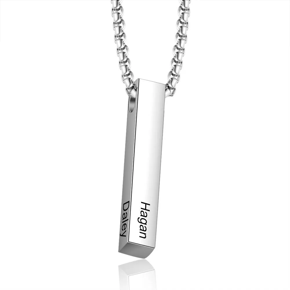 Personalized Engraving 4 Names Men Necklaces