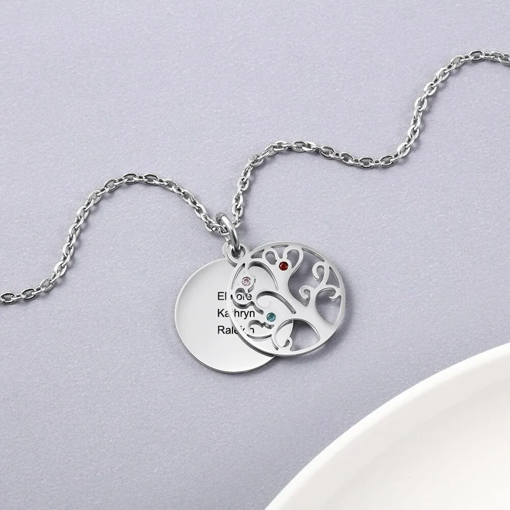 Personalized Filigree Family Tree Pendant