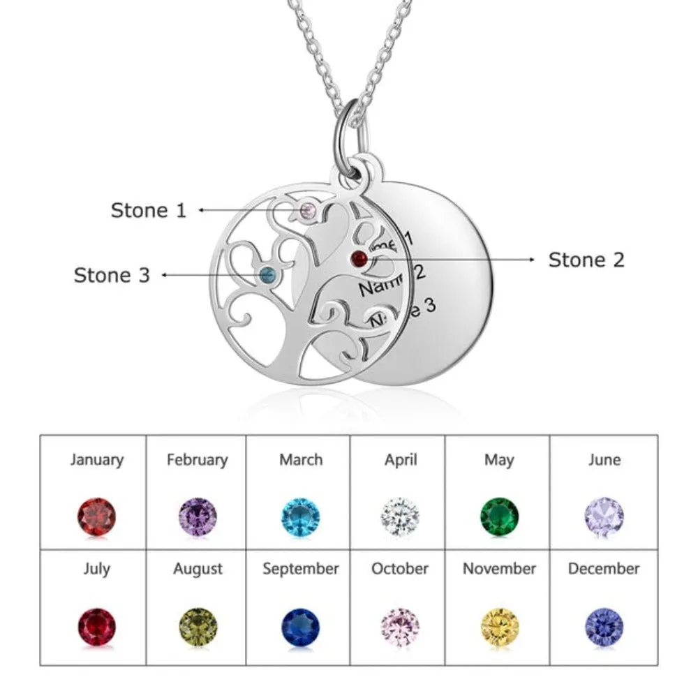 Personalized Filigree Family Tree Pendant