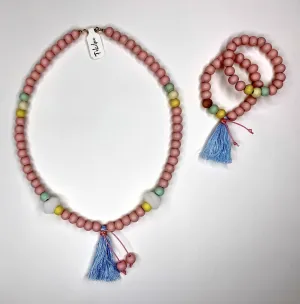 Pink Light Necklace and Bracelets
