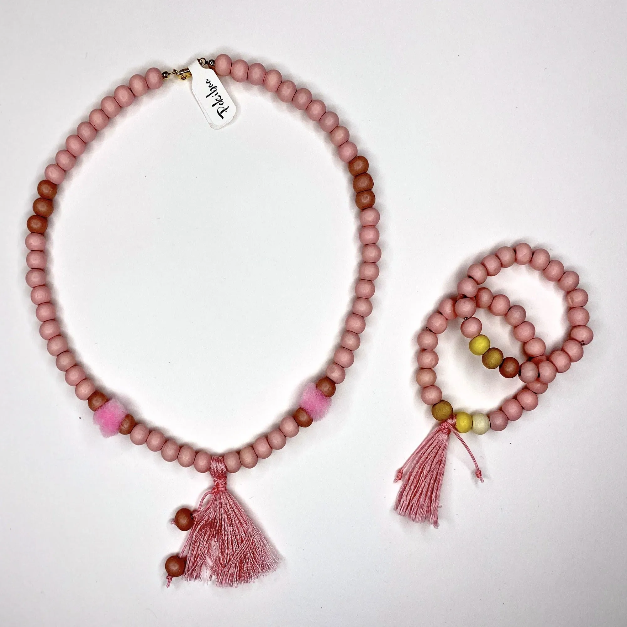 Pink Light Necklace and Bracelets