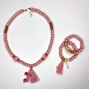 Pink Light Necklace and Bracelets