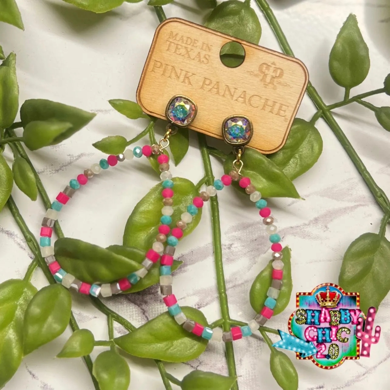 Pink, Turquoise and Neutral Earrings