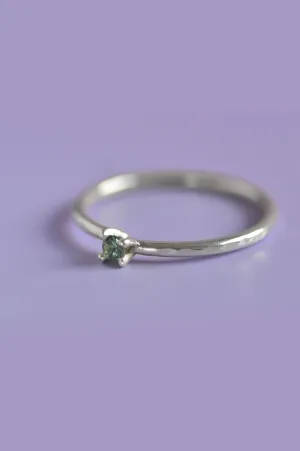 Piper Green Sapphire Silver Ring