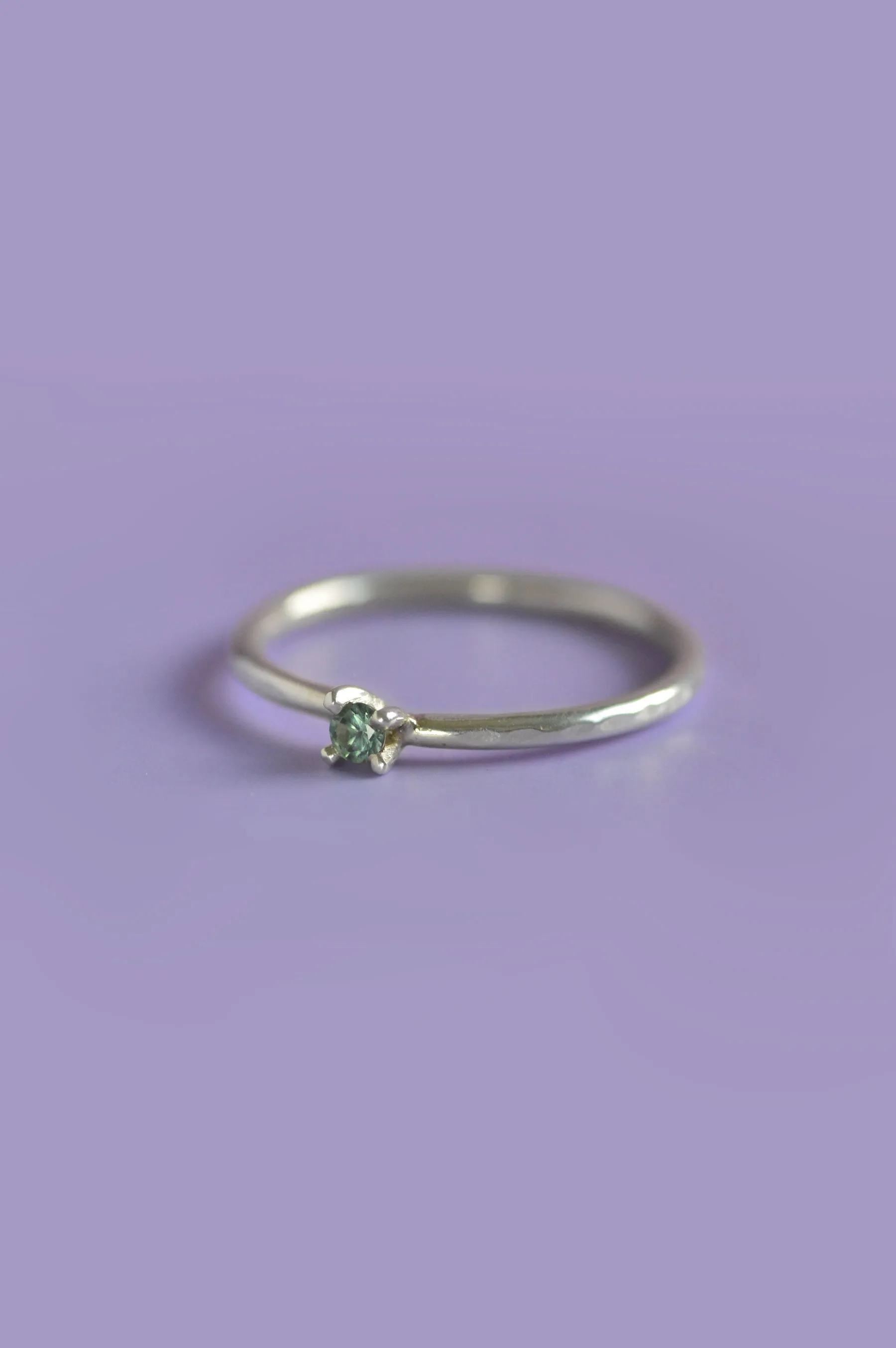 Piper Green Sapphire Silver Ring