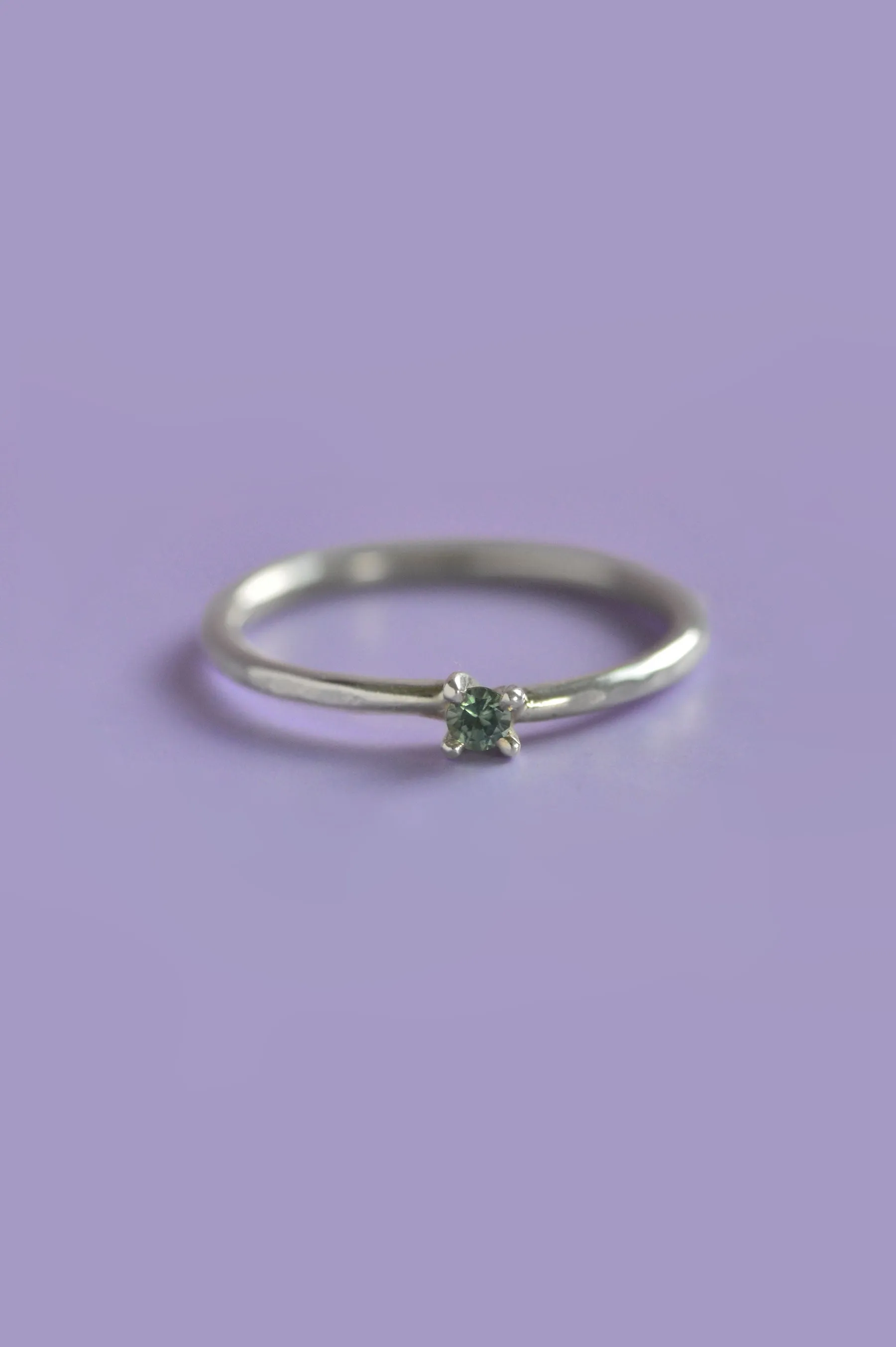 Piper Green Sapphire Silver Ring