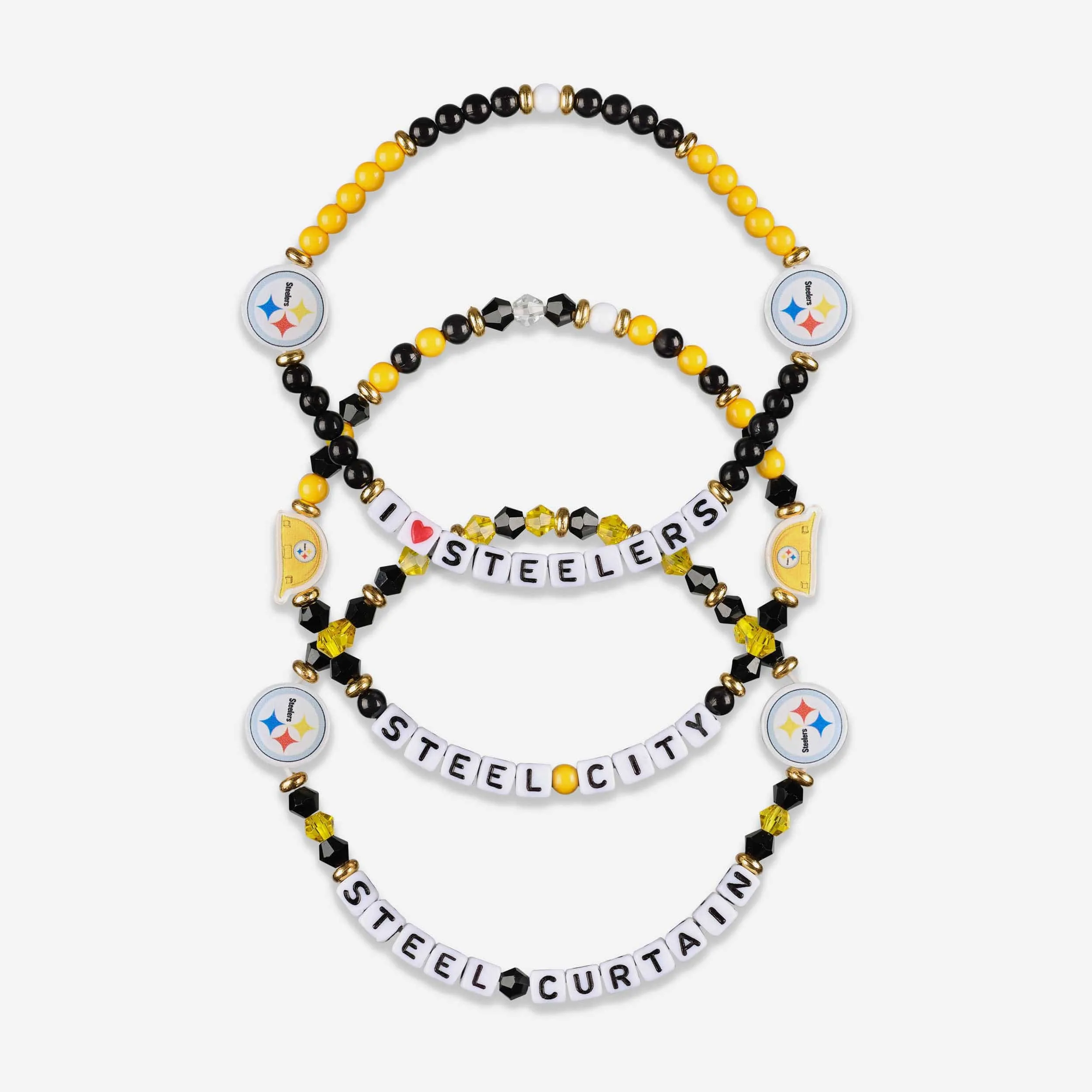 Pittsburgh Steelers 3 Pack Friendship Bracelet