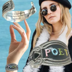 POET CUFF (POP ART Hand-Enameled Sterling Silver Cheroot Band Cuff)