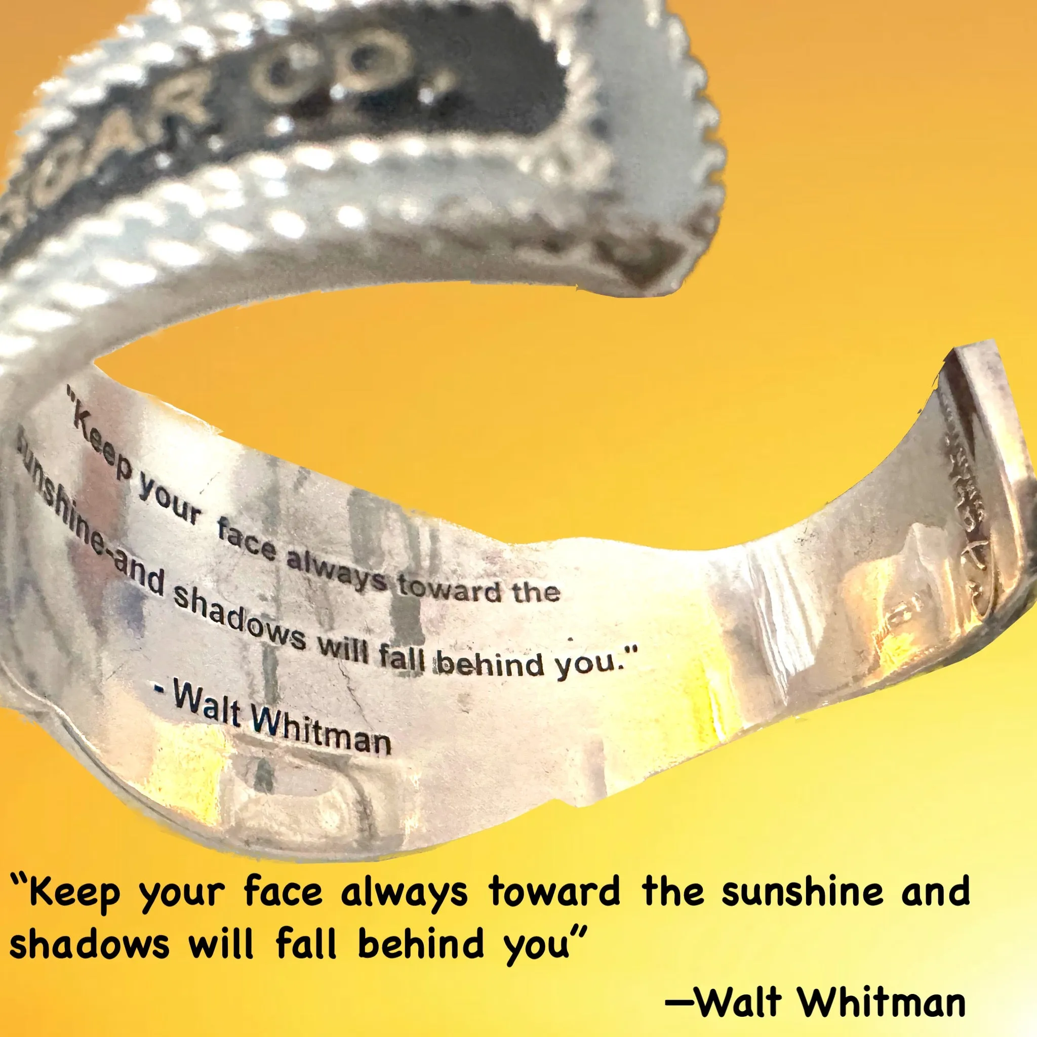 POET CUFF (POP ART Hand-Enameled Sterling Silver Cheroot Band Cuff)