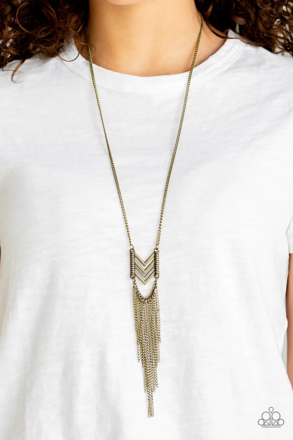 Point Taken Brass Necklace