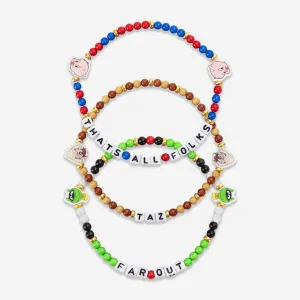 Porky Pig & Tasmanian Devil & Marvin the Martian Looney Tunes 3 Pack Friendship Bracelet