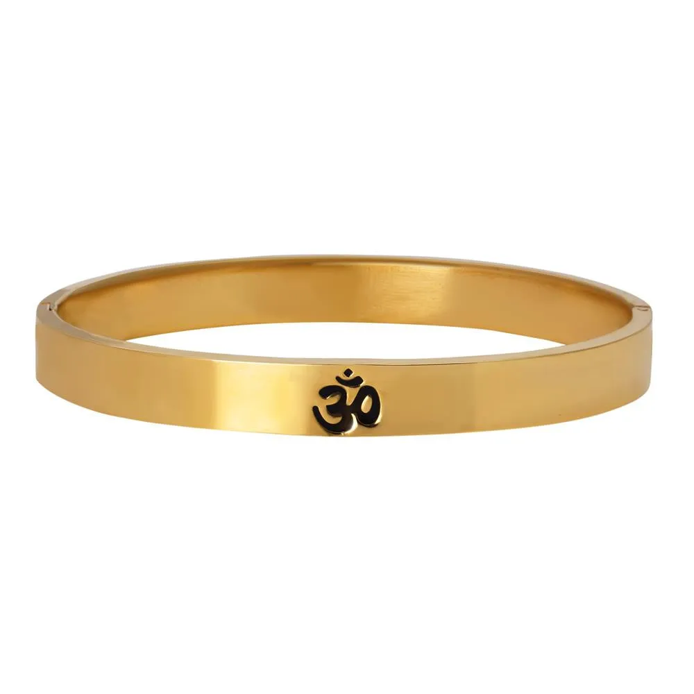 Premium Quality Full Covered Gold Plated OM Bracelet for Men