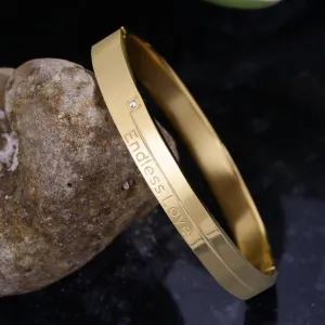 Premium Quality Gold Plated Endless Love Bracelet with White Stone for Women