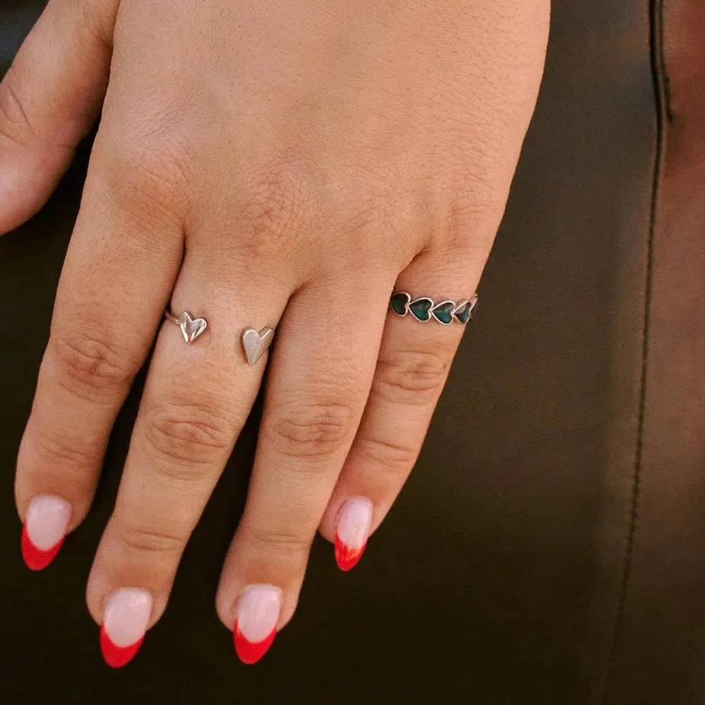 Pura Vida Two Hearts Open Ring