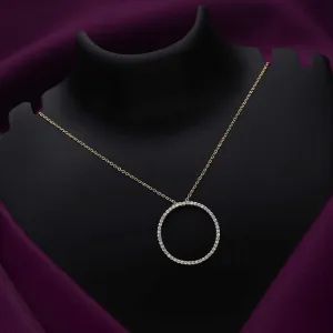 Pure Silver Necklace - Round Rich CZ Pendant Design
