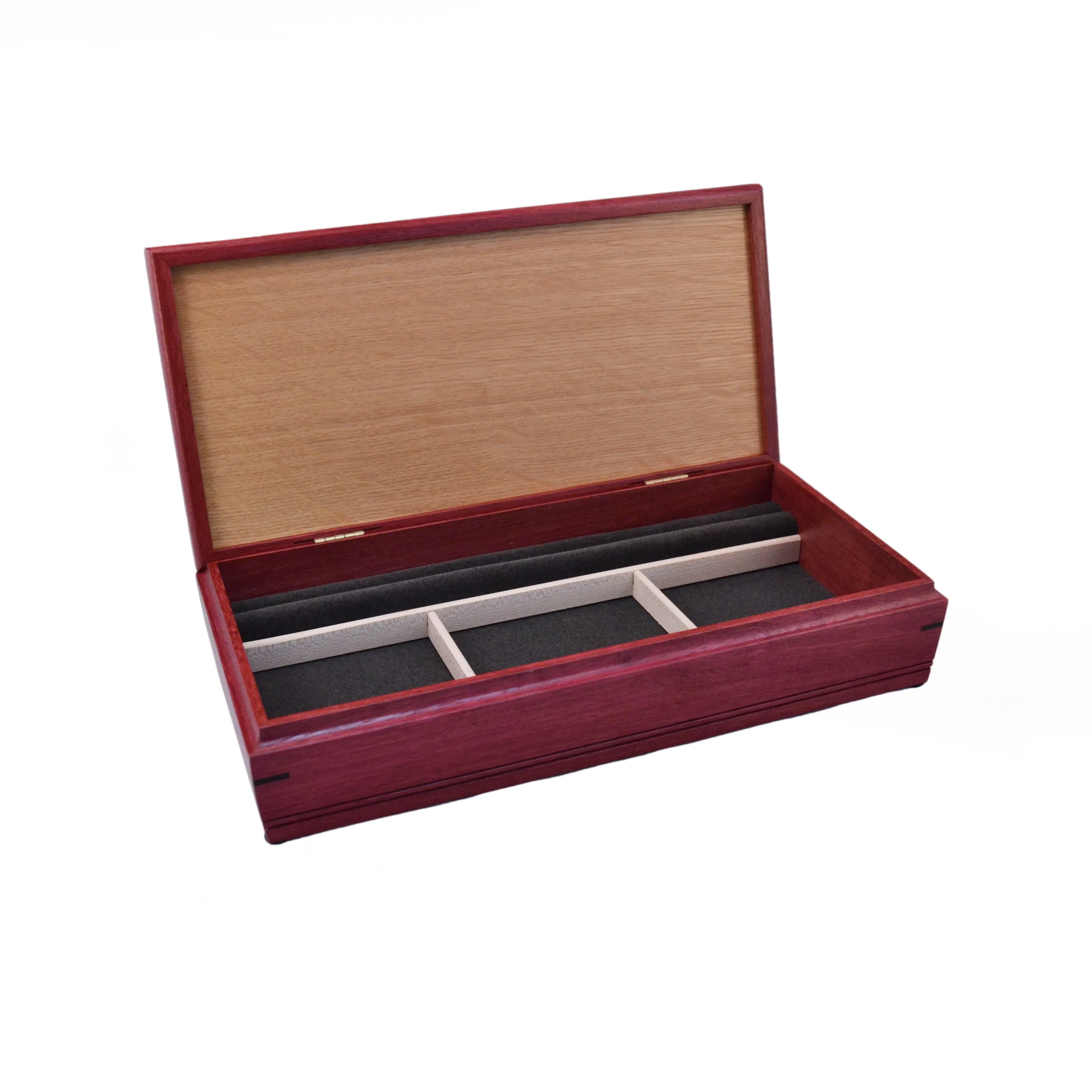 Purple Heart Stream Inlay Sentinel Jewelry Box