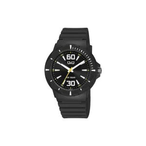 Q&Q Watch by Citizen V02A-007VY Men Analog Watch Black Rubber Strap