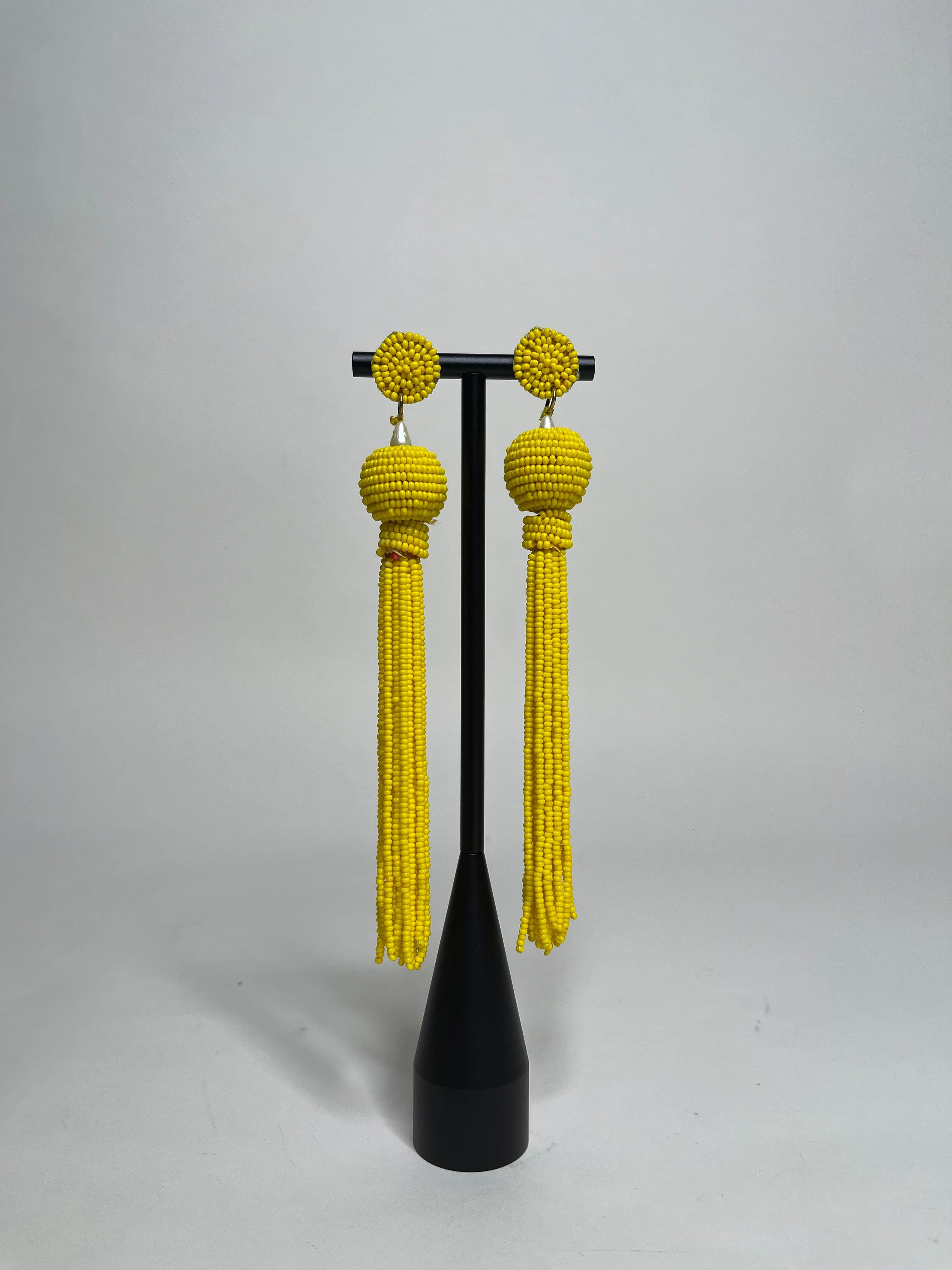 Queen Yama Seed Bead Tassel  Earrings